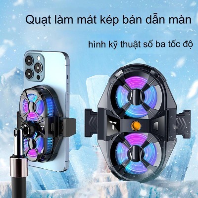 Quạt Tản Nhiệt HZYNA SL07 Cao Cấp - Sò Lạnh chơi game phát trực tiếp livestream với quạt kép làm mát nhanh chóng .