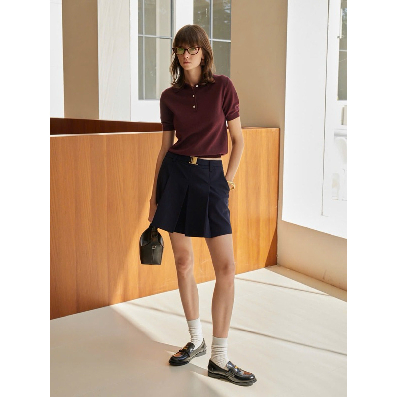 007 Áo Polo Cổ Bẻ Nữ Đỏ Mận - Chất Liệu Dệt Kim Cao Cấp, Form Đẹp, Thoáng Mát, Phối Đồ Dễ Kèm Ảnh Thật 2025