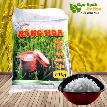 10KG GẠO NÀNG HOA THƠM NGON, BAO DẺO CƠM LOẠI GẠO THƯỢNG HẠNG