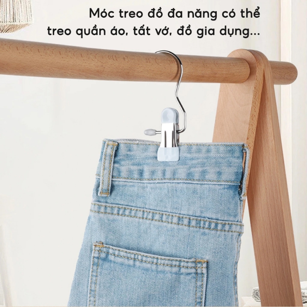 COMBO 30 Móc kẹp quần áo đa năng JYoohome Móc kẹp treo quần áo tiện ích giữ đồ gọn gàng bền đẹp