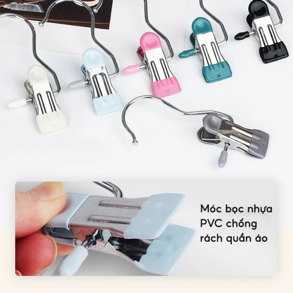 COMBO 30 Móc kẹp quần áo đa năng JYoohome Móc kẹp treo quần áo tiện ích giữ đồ gọn gàng bền đẹp