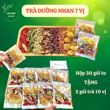 [Tặng trà Thảo mộc 10 vị] Hộp 30 Gói Trà Dưỡng Nhan Thảo Mộc Bảy Vị - Trà Mộc Nam Định