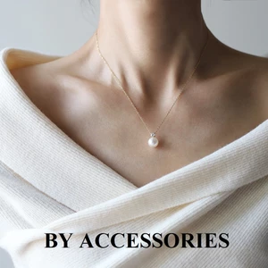 Dây chuyền nữ titan ngọc trai nhân tạo phối 1 viên đá lấp lánh không gỉ WN2507 BY ACCESSORIES