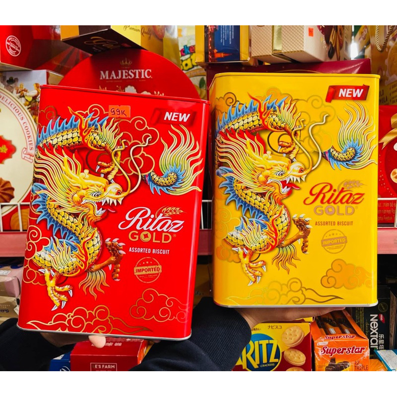 Bánh thùng hộp thiếc Ritaz Gold hộp lớn 510gr | Shopee Việt Nam
