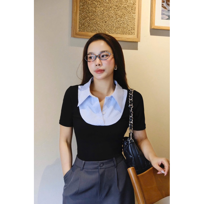 Áo Thun Cổ Sơ Mi Miolady Tay Ngắn Phối Màu – Dễ Mix Đồ Đi Làm Đi Chơi AO001 | BigBuy360 - bigbuy360.vn