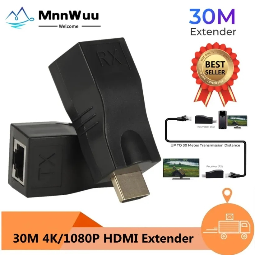 Bộ 2 Đầu Nối Dài TX RX HDMI 1080P Sang RJ45 Cat 5e / 6 Mạng LAN ...