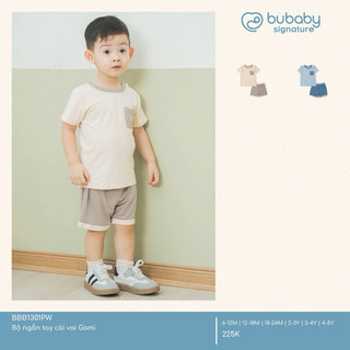 BuBaby Bộ ngắn tay cài vai Gami cao cấp cho bé trai và bé gái BBB1301PW