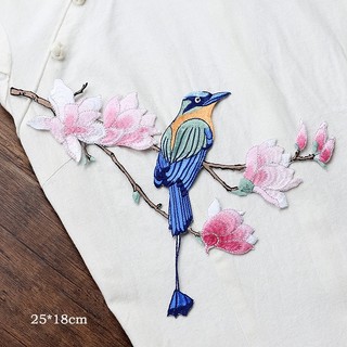 2 Miếng Vá Thêu May Quần Áo Hình Con Chim