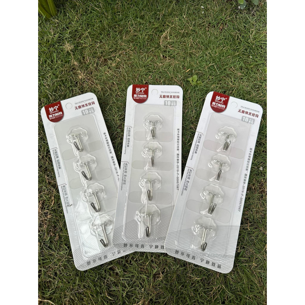 VỈ 4 MÓC DÍNH CƯỜNG LỰC MÓC INOX SIÊU TIỆN LỢI
