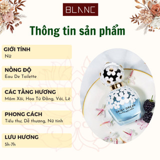 Nước Hoa Nữ Chiết Daisy Dream BLANC PERFUME, Dầu Thơm Hương Hoa Cỏ Trái Cây, Nữ Tính, Tươi Mới, Nhẹ Nhàng