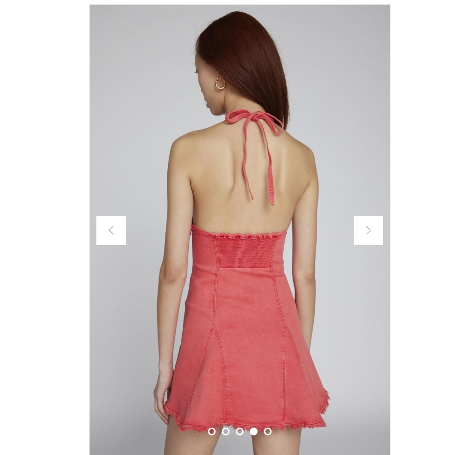 m ym n Urban Outfitters Kimchi Blue Hailey Halter Denim Dress | Shopee  Vit Nam