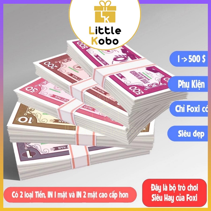 [2 Mặt] Combo 50 Tờ Tiền Chơi Cờ Tỷ Phú Đã Cắt Sẵn Phụ Kiện Cờ Tỉ Phú ...