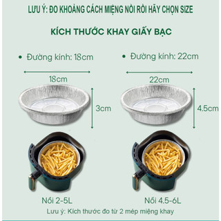 Combo sỉ 100 khay giấy bạc lót nồi chiên lò nướng đựng thực phẩm tiện lợi nhiều size