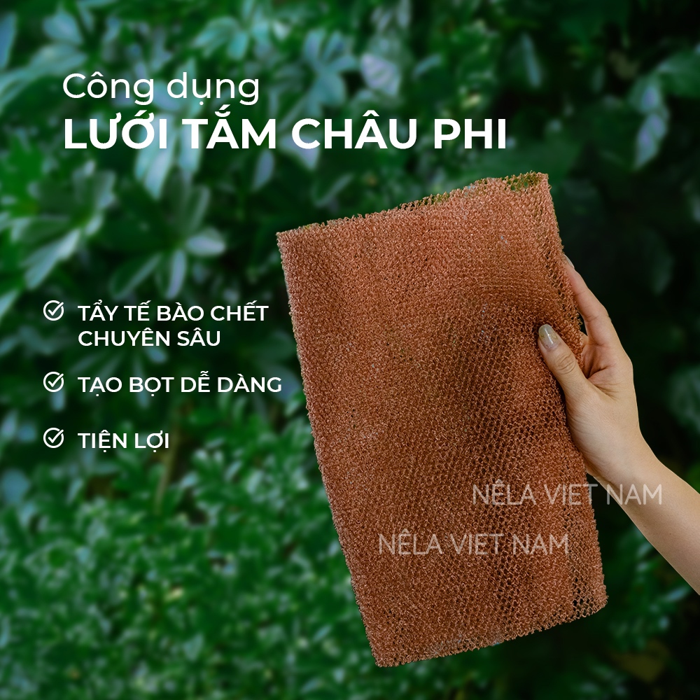 Lưới Tắm Giảm Mụn Lưng Kỳ Ghét Châu Phi NẾP LÀNG VIỆT NAM Dây Chà Lưng Tắm Dài Tẩy Tế Bào Da Chết