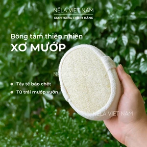 Bông Tắm Giảm Mụn Lưng Kỳ Ghét Tẩy Tế Bào Da Chết NẾP LÀNG VIỆT NAM Xơ Mướp Chà Lưng Tắm Da Sạch Sâu