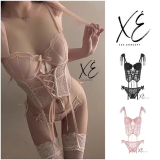 Áo liền thân - Đồ lót ren corset gợi cảm dây có mút dày nâng ngực ( BS15 ) - Sản phẩm che tên