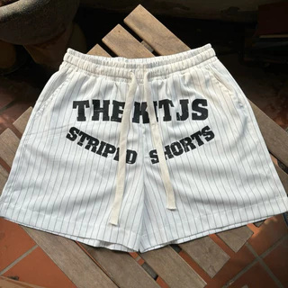 [KITJS] STRIPED SHORTS - Quần Short Vải Kate Sọc Form Cao Trên Gối