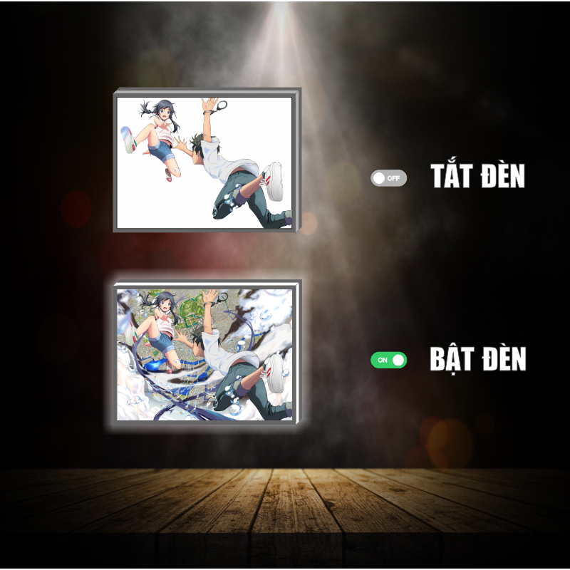 Tranh đèn led 3D đổi màu Đứa Con Của Thời Tiết  - Tranh đèn led 3D ANIME trang trí bàn làm việc, đèn ngủ