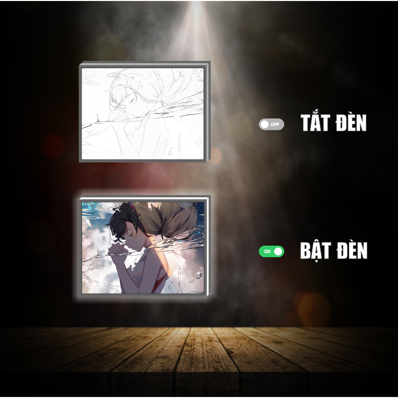 Tranh đèn led 3D đổi màu Đứa Con Của Thời Tiết  - Tranh đèn led 3D ANIME trang trí bàn làm việc, đèn ngủ