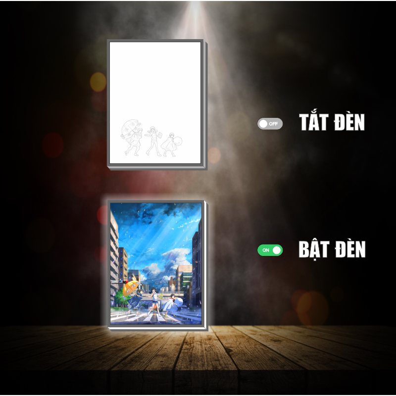 Tranh đèn led 3D đổi màu Đứa Con Của Thời Tiết  - Tranh đèn led 3D ANIME trang trí bàn làm việc, đèn ngủ