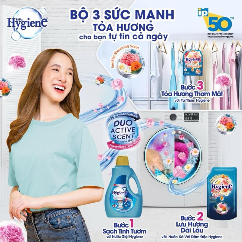 Nước Xả Vải Hygiene Đậm Đặc 3300ml Thái Lan, Lưu Hương Bền Lâu, Làm Mềm Quần Áo - HT HOUSE