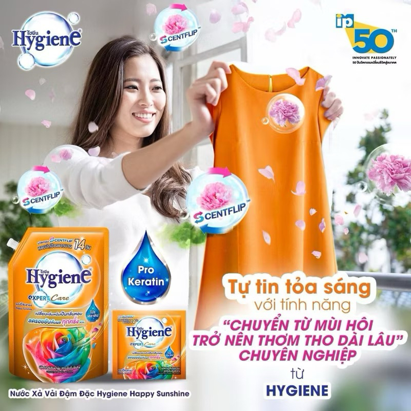 COMBO 2 Túi Nước xả vải Hygiene EXPER CARE Thái Lan gói lớn 1150ml, 2000ml hương hoa tự nhiên - HT House