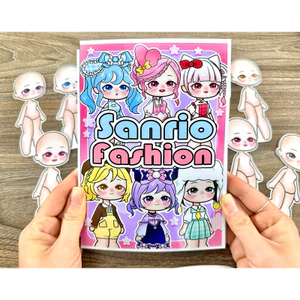 Đồ chơi bóc dán BST thời trang Kuromi, Melody... 6 búp bê bản bản mở rộng siêu nhiều trang phục 😍