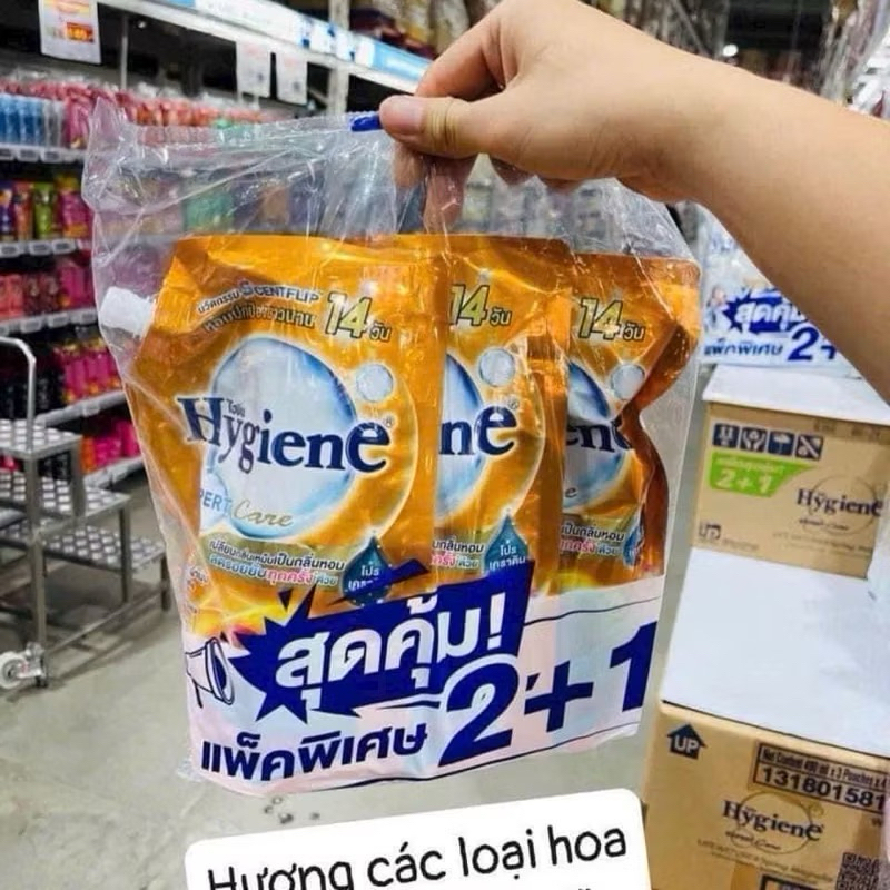 Combo 2+1 Nước Xả Vải Hygiene siêu đậm đặc lưu hương lâu 480ml/1gói