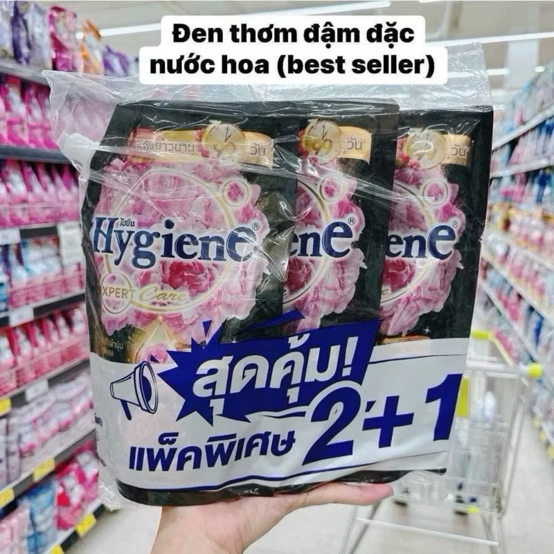 Combo 2+1 Nước Xả Vải Hygiene siêu đậm đặc lưu hương lâu 480ml/1gói