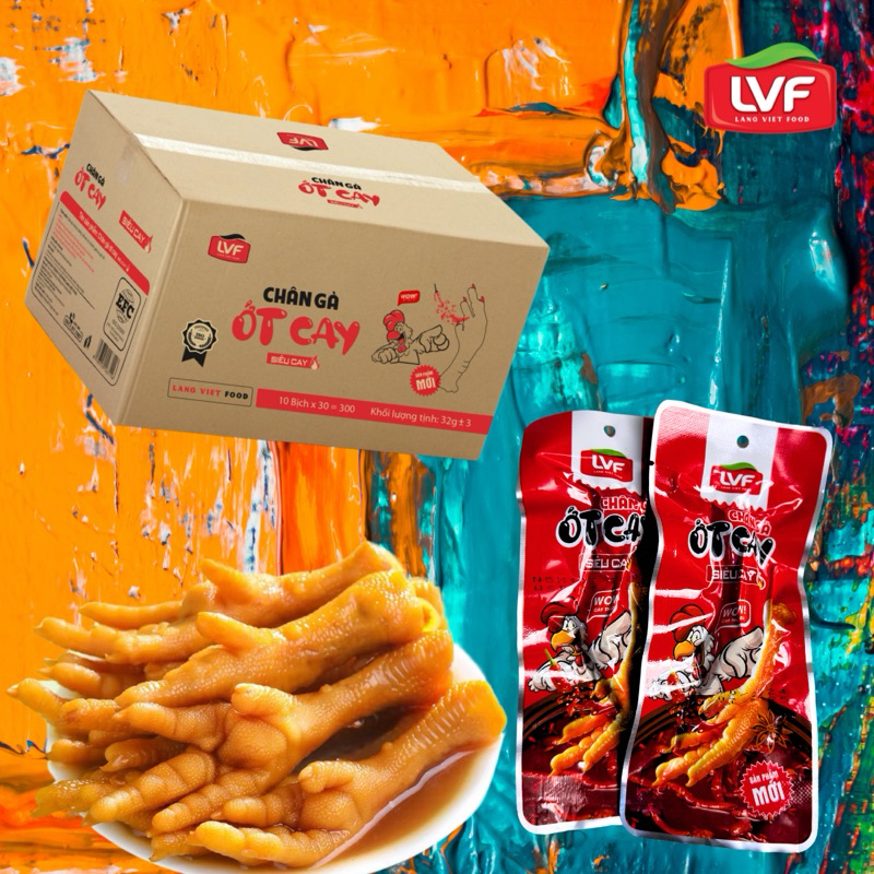 1 THÙNG CHÂN GÀ ỚT CAY 300 BỊCH /1 THÙNG