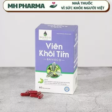Viên uống loét dạ dày, chống trào ngược - Khôi Tím Bavieco - Hỗ trợ bảo vệ dạ dày từ lá Khôi