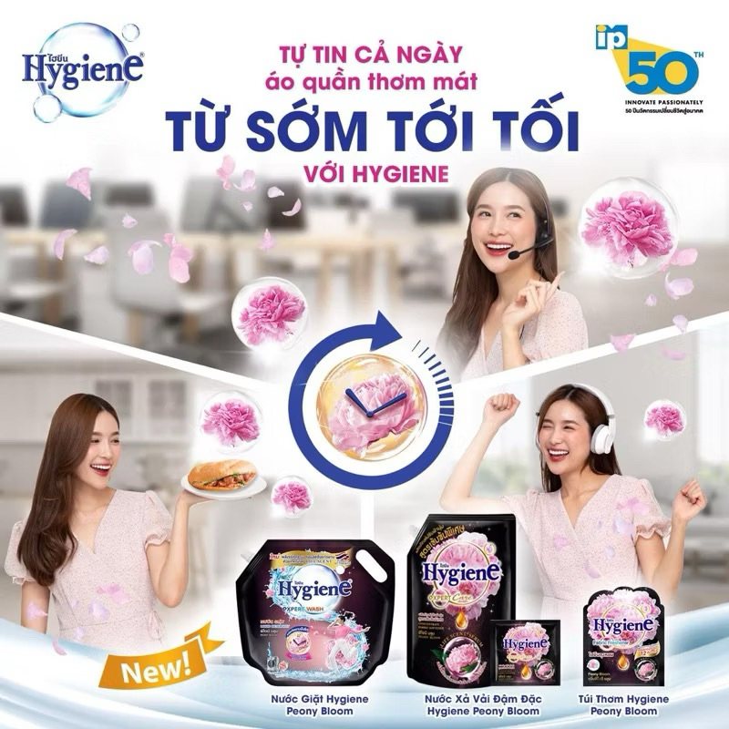 COMBO 2 Túi Nước xả vải Hygiene EXPER CARE Thái Lan gói lớn 1150ml, 2000ml hương hoa tự nhiên - HT House