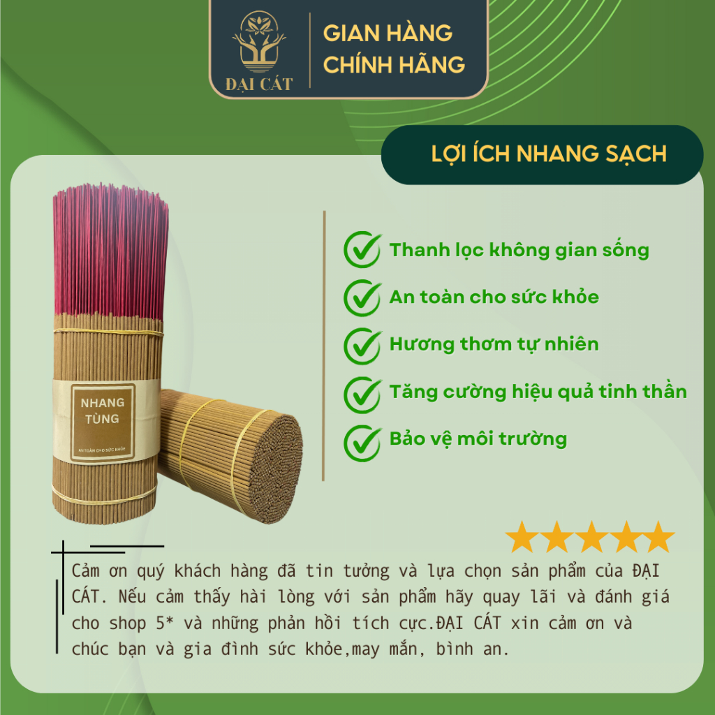 Chất lượng Sản Phẩm 1KG Nhang Tuyếtùng ĐẠI CÁT