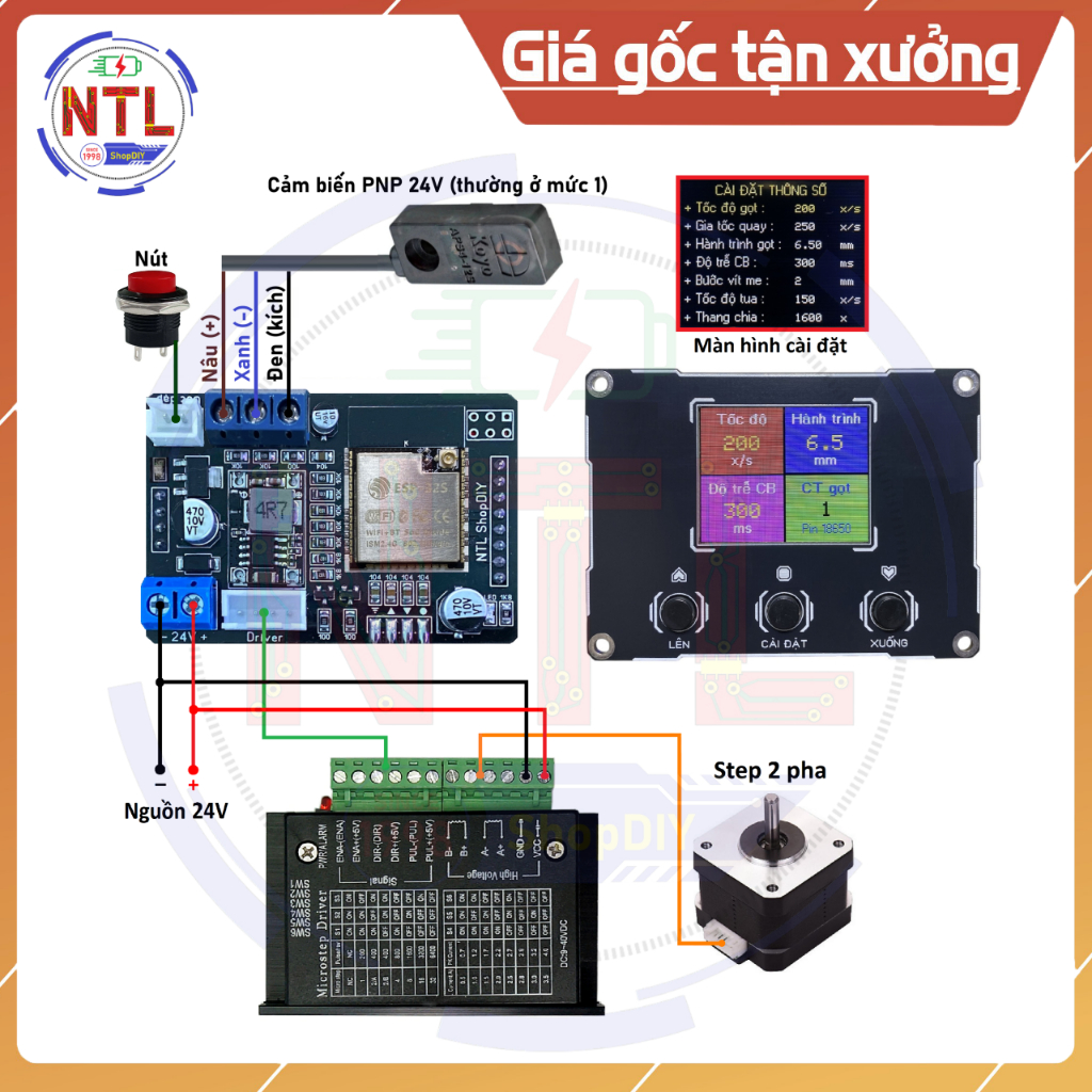 Bộ mạch điều khiển step trục Z vít me chế máy gọt cell pin | Shopee ...