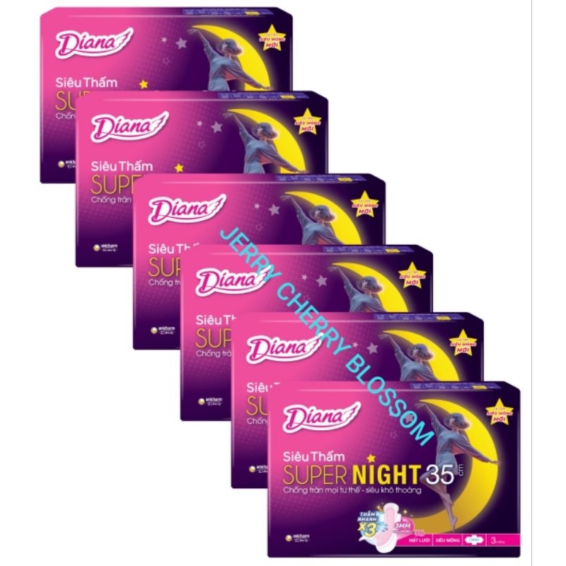 6 gói Băng vệ sinh Diana siêu thấm đêm 35/29cm