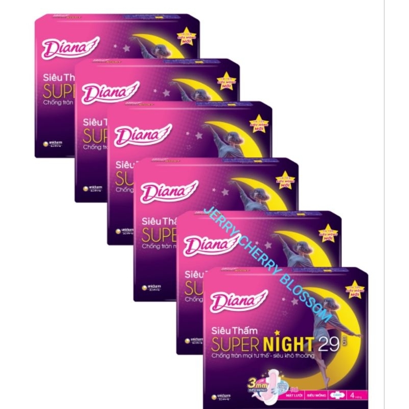 6 gói Băng vệ sinh Diana siêu thấm đêm 35/29cm