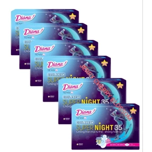 6 gói Băng vệ sinh Diana Đêm sensi cool fresh 35/29cm