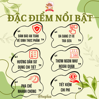 Set Pha Trà Sữa 21 mùi Săn quà đơn 12-15 ly TẶNG, trân châu,túi lọc trà, ốg hút, chai pet Bếp Lisa