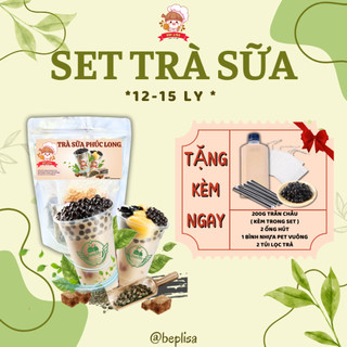 Set Pha Trà Sữa 21 mùi Săn quà đơn 12-15 ly TẶNG, trân châu,túi lọc trà, ốg hút, chai pet Bếp Lisa