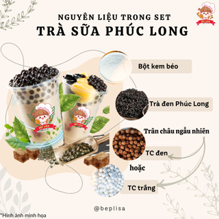 Set Pha Trà Sữa 21 mùi Săn quà đơn 12-15 ly TẶNG, trân châu,túi lọc trà, ốg hút, chai pet Bếp Lisa
