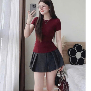 Áo Nữ Hót Trend Cộc Tay MàuNữ Hót Trend Cộc Tay Màu BOILED RED
