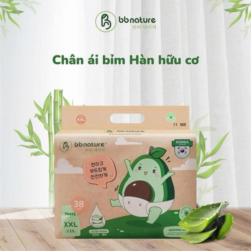 Combo 2 Bịch Tã Bỉm Dán Quần BB Nature Hàn Quốc Sợi Tre Organic Cao Cấp Cho Bé Đủ Size