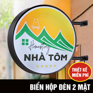 Biển Quảng Cáo Hút Nổi , Biển Mica Hút Nổi , Hộp Đèn , In 2 mặt , có thanh treo ( KT 60*60cm)