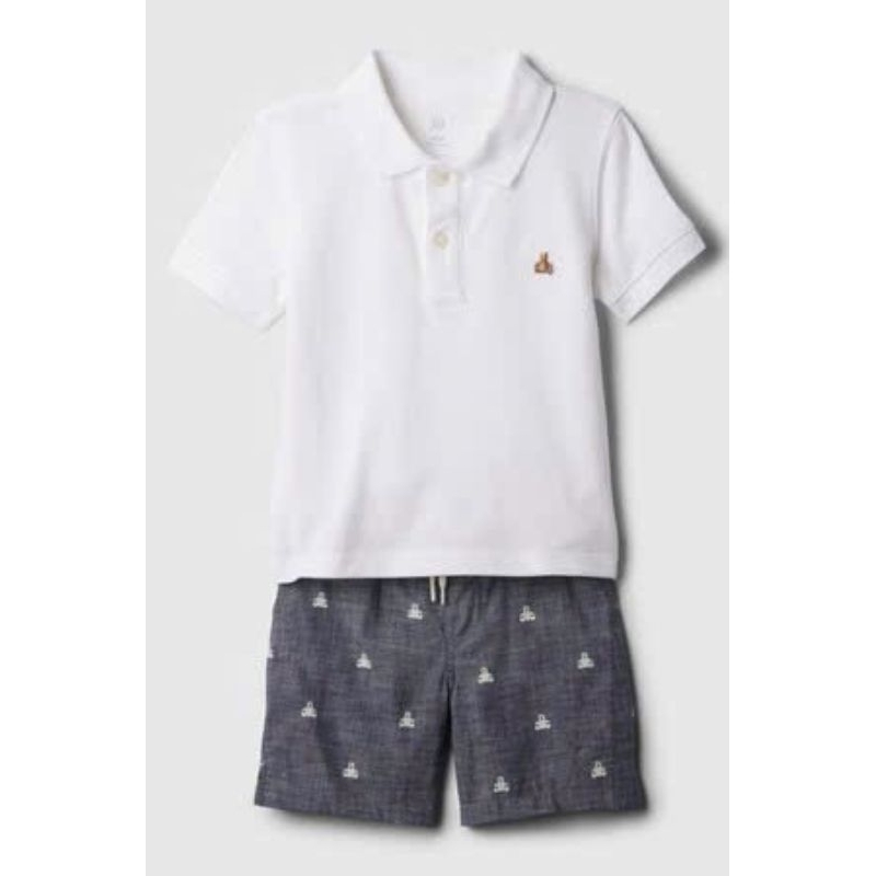(BomoHouse) Set Gapp* áo polo + quần short lưng thun bé trai VNXK dư xịn (6m-5y)