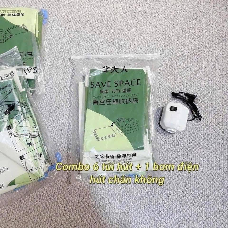 SET 6 TÚI ĐỰNG CHĂN, QUẦN ÁO HÚT CHÂN KHÔNG KÈM BƠM ĐIỆN TIỆN LỢI