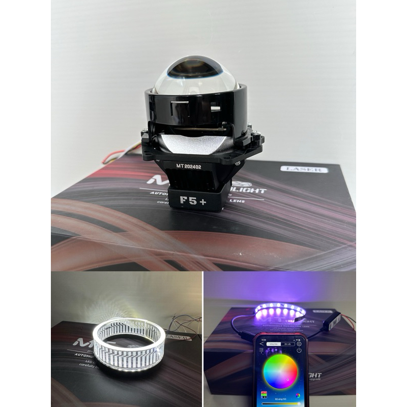Combo bi cầu E11+ 3.0 Viền Đen Mẫu Mới 2025 Kèm Vòng 3d + Mắt Quỷ app ( Bảo Hành 24 Tháng )