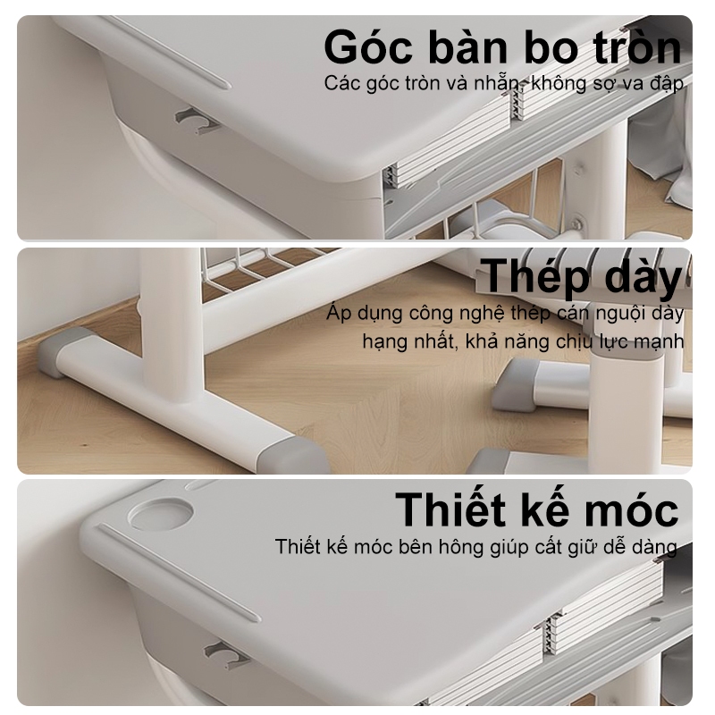 ALVIN Bàn Học Sinh Thông Minh，bộ bàn ghế Có Ngăn Kéo Bàn Viết bàn học chống gù điều chỉnh chiều cao | BigBuy360 - bigbuy360.vn