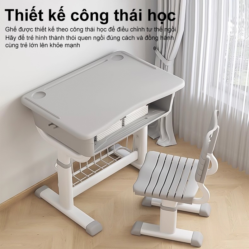 ALVIN Bàn Học Sinh Thông Minh，bộ bàn ghế Có Ngăn Kéo Bàn Viết bàn học chống gù điều chỉnh chiều cao | BigBuy360 - bigbuy360.vn