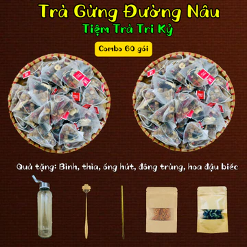 Trà Gừng Đường Nâu - Tiệm Trà Tri Kỷ - Thành Phần: Gừng, táo đỏ, kỷ tử, nụ hồng, dâu tằm, đường nâu