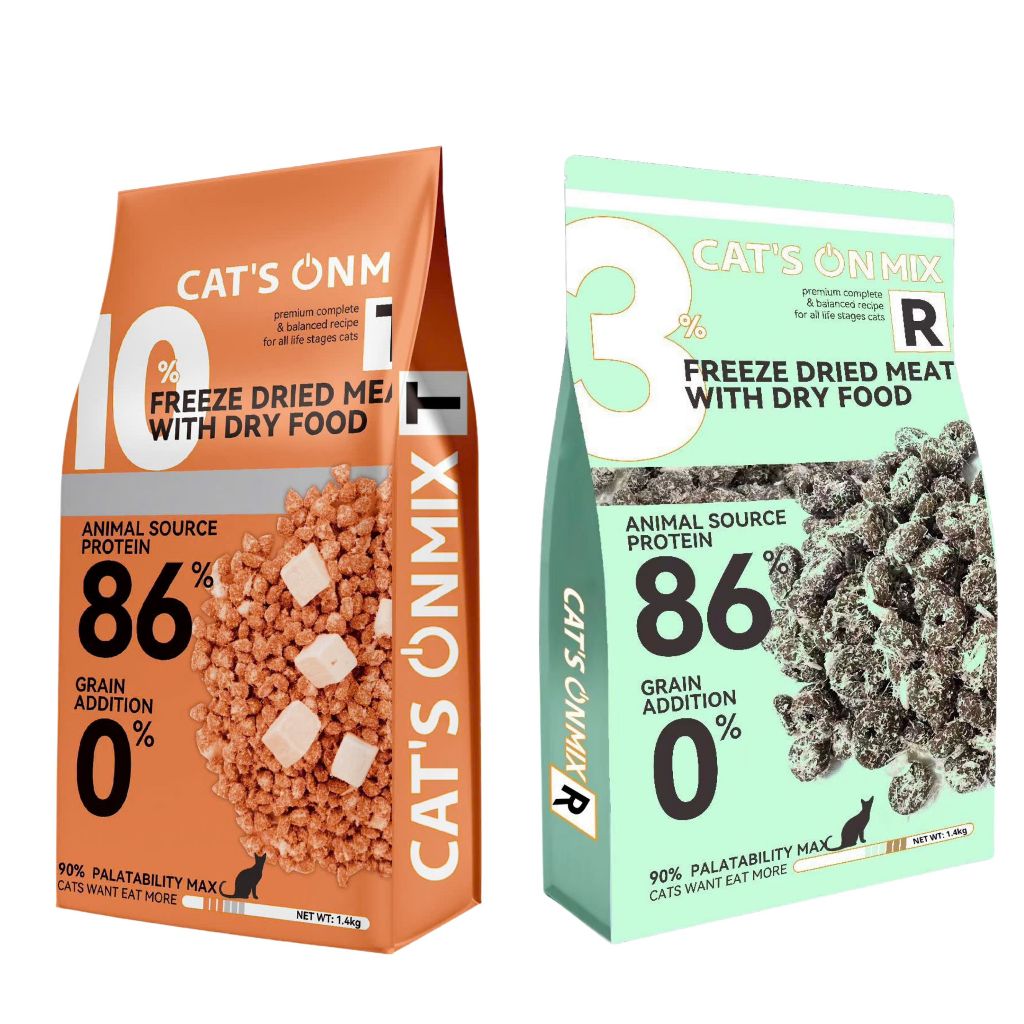[Freeship] Thức ăn hạt CATON mix T, CATON mix R series Grainfree mix thịt sấy cho mèo, thức ăn cho mèo mọi lứa tuổi